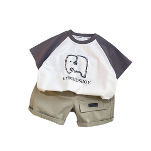 （80米6件)男童短袖套装小童短袖衣服儿童洋气夏季男宝宝短袖套装