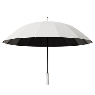 16骨长柄雨伞黑胶女晴雨两用自动伞长柄大号加固抗风暴雨专用双人