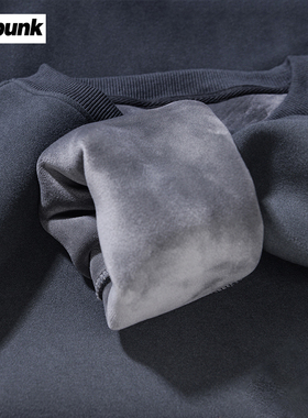 600g重磅金丝绒橙色圆领卫衣加绒加厚冬季保暖休闲内搭上衣男女装