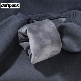 600g重磅金丝绒橙色圆领卫衣加绒加厚冬季 保暖休闲内搭上衣男女装