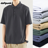 珠地棉有领短袖 daftpunk男士 纯色简约休闲上衣男装 夏季 t恤 polo衫
