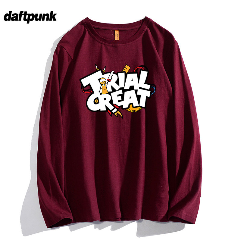 重磅纯棉打底美式复古长袖印花