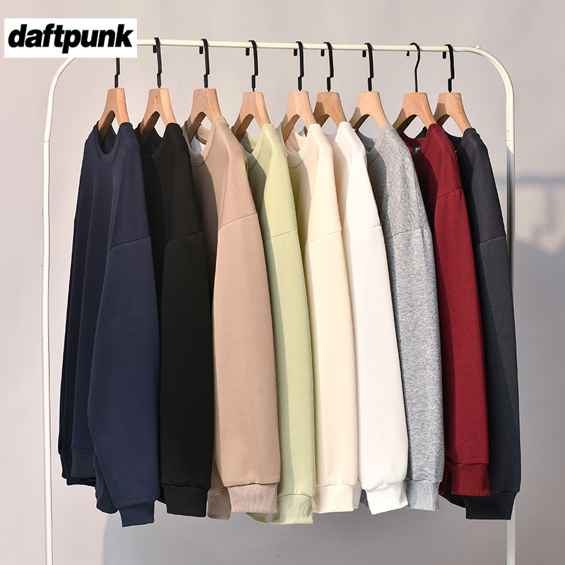 原创美式350g纯色套头卫衣男