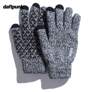 触屏手套冬季 加厚绒户外骑行情侣开车防滑针织毛线女学生保暖 男士