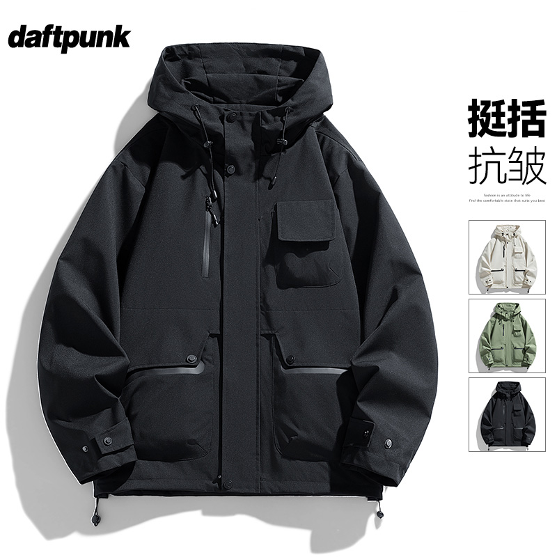 美式户外机能连帽冲锋衣