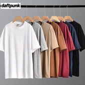 基础款 t恤男女2026夏季 纯色无缝打底白色TEE 重磅240g纯棉短袖 美式