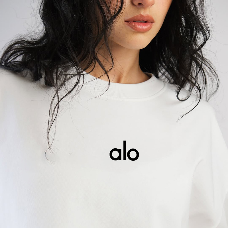 高级感立体硅胶alo字母短袖T恤