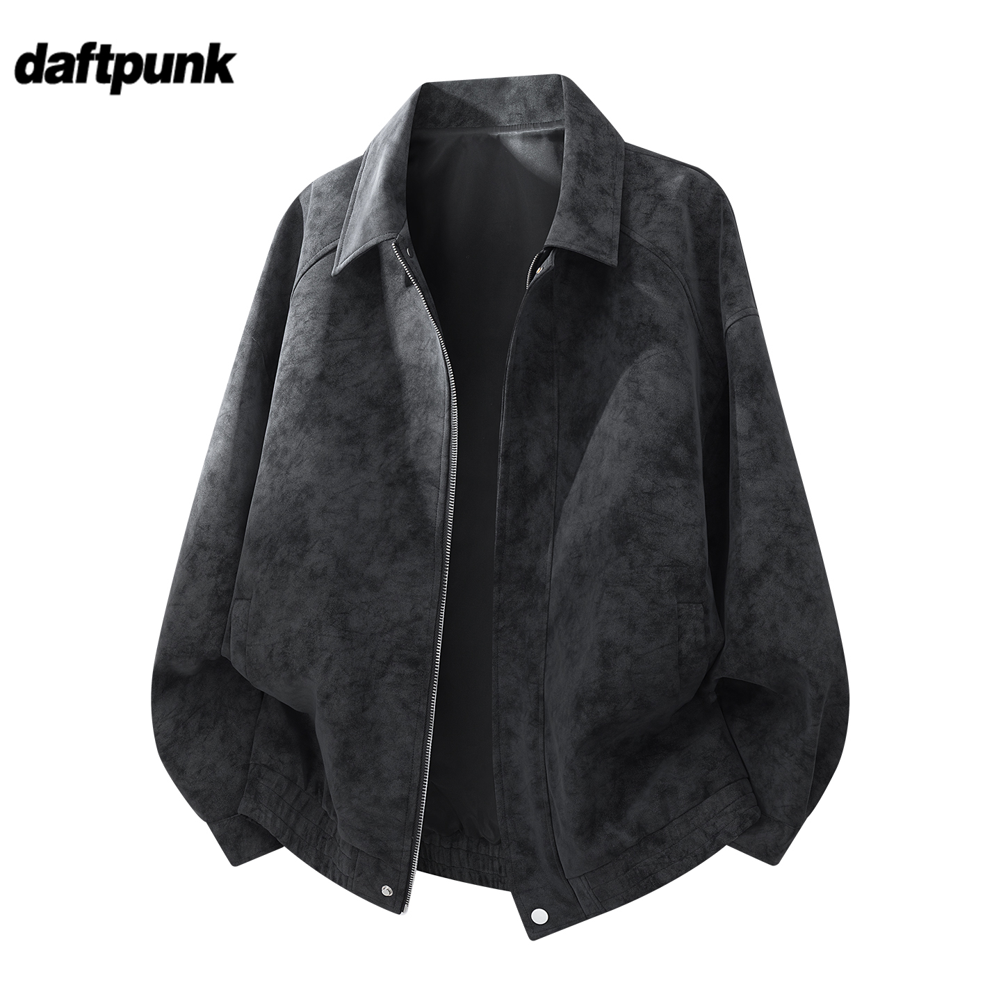 美式复古麂皮绒皮衣男士扎染夹克