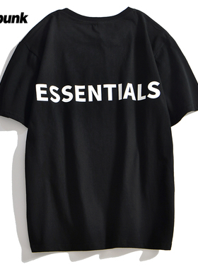 新款夏季ESSENTIALS第七季复线高街风宽松男女情侣T恤短袖上衣潮