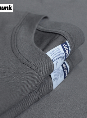 夏季240g重磅液氮棉深灰色短T男女款国潮宽松大码百搭打底衫体恤