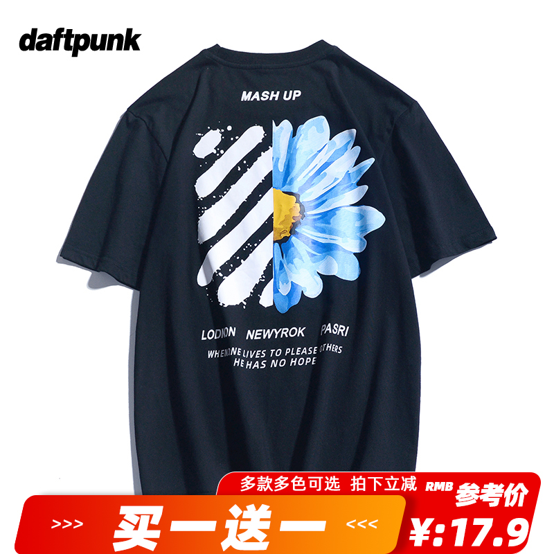 ins嘻哈潮牌印花青春短袖