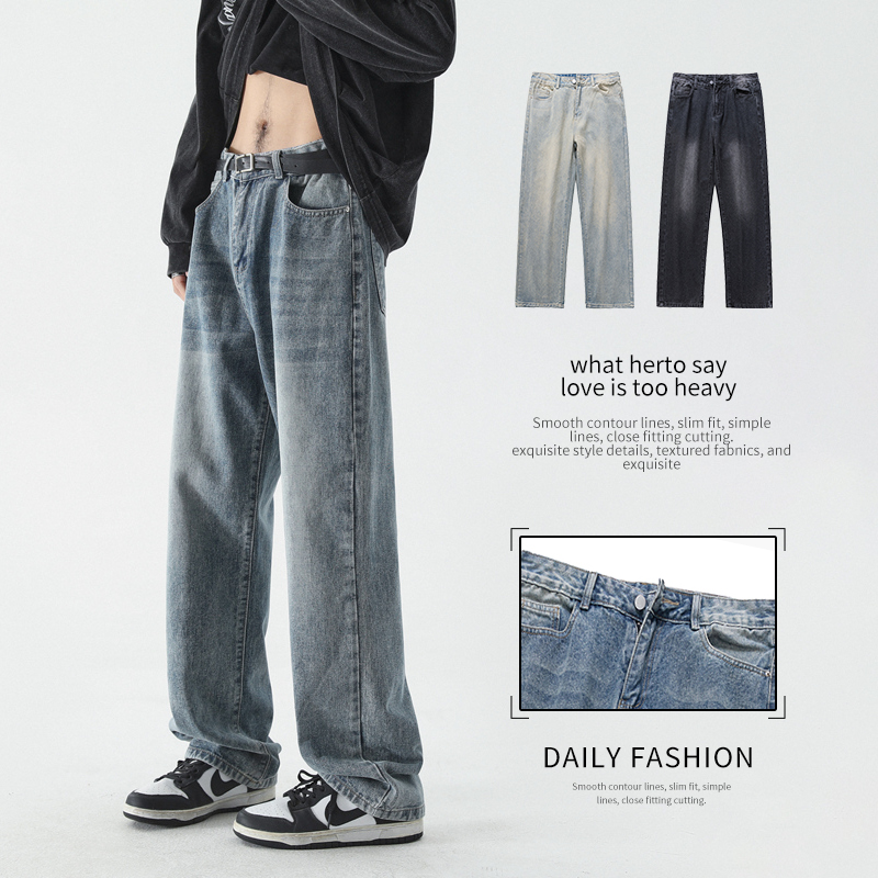 美式牛仔裤男士春秋季新款水洗