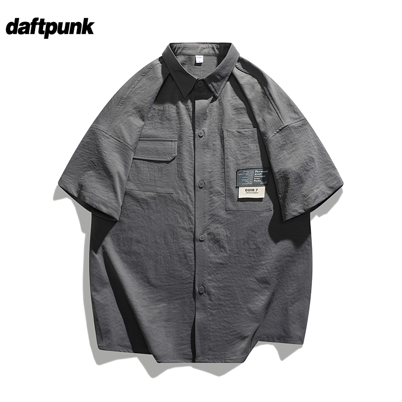 短袖衬衫男女夏季衬衣男生上衣服潮牌潮流夏天休闲工装外套寸衫潮