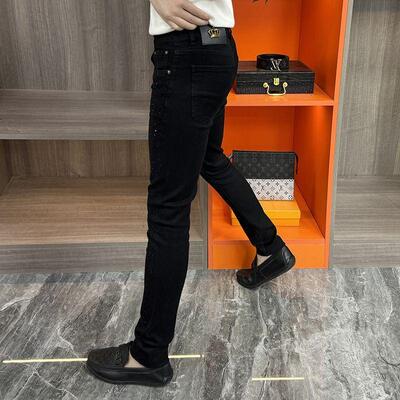 秋季新款男士牛仔裤修身长裤