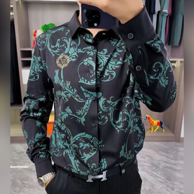 男士秋季新品翻领欧货衬衫百搭