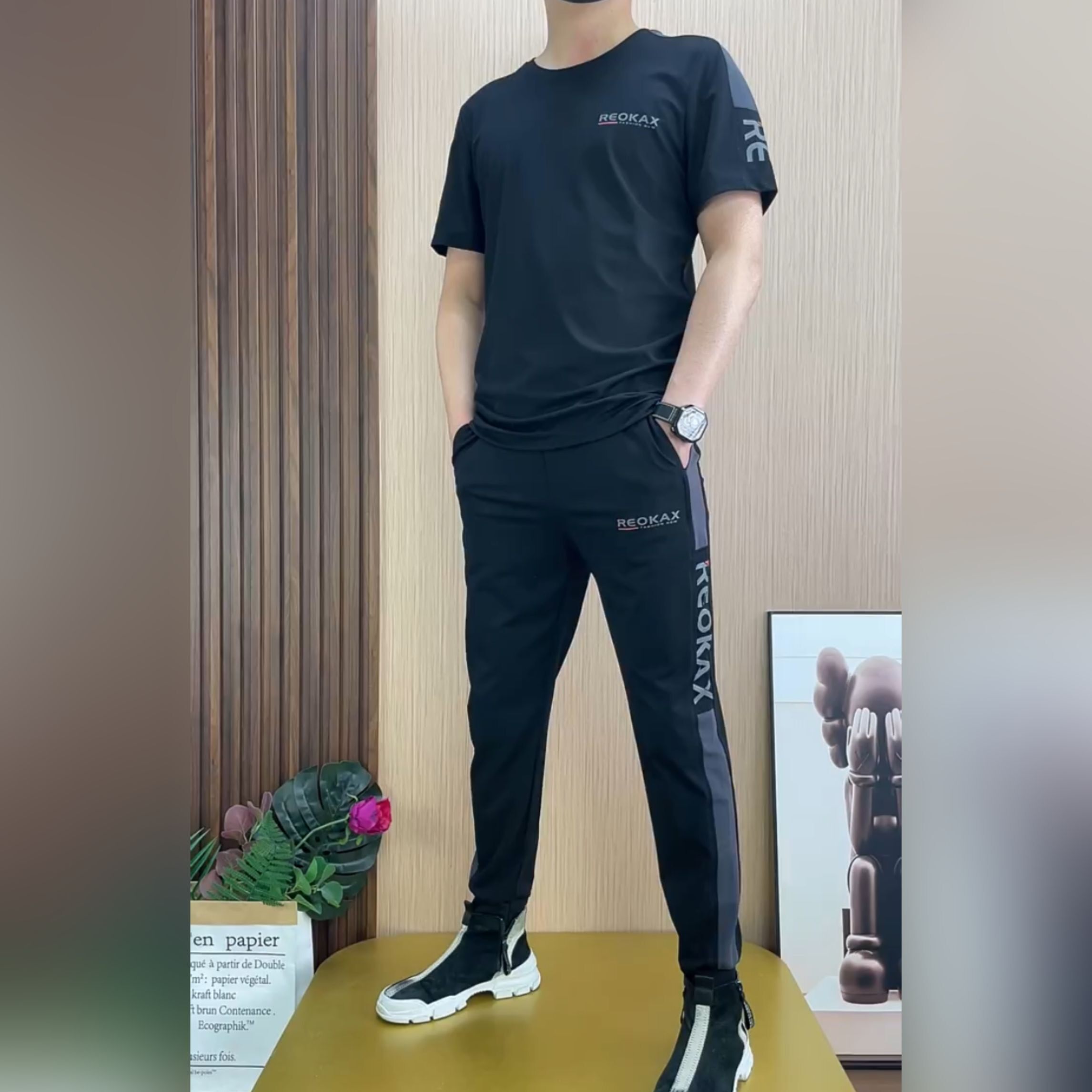 【现货】862男士夏季新款休闲套装运动宽松薄款半袖时尚舒适圆领