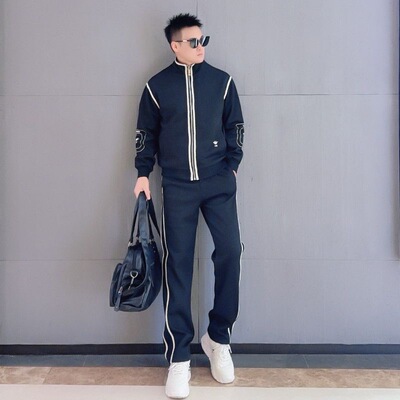 【现货】2693男士立领运动休闲套装春季新款百搭舒适潮流套装