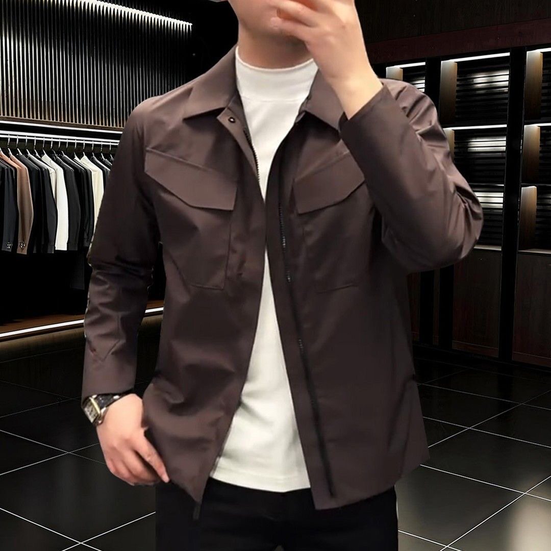 【现货】26011新款男士翻领夹克春秋休闲百搭潮流防风外套