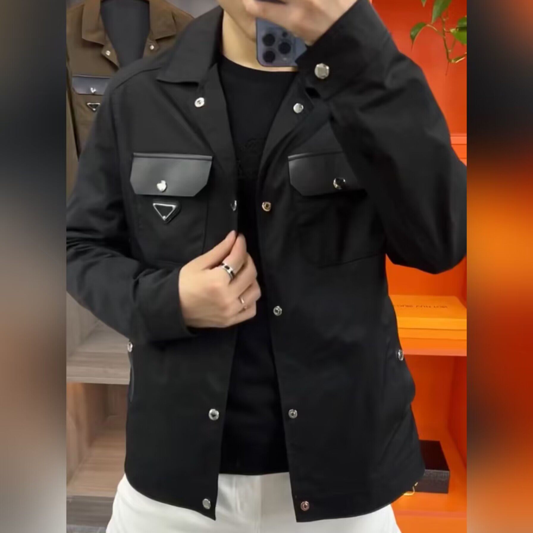 （现货）男士春季新品翻领夹克轻奢欧货商务休闲两用长袖保暖外套