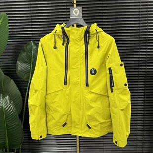 男士 现货 H7002春季 风连帽夹克外套潮流百搭休闲拉链外套 工装