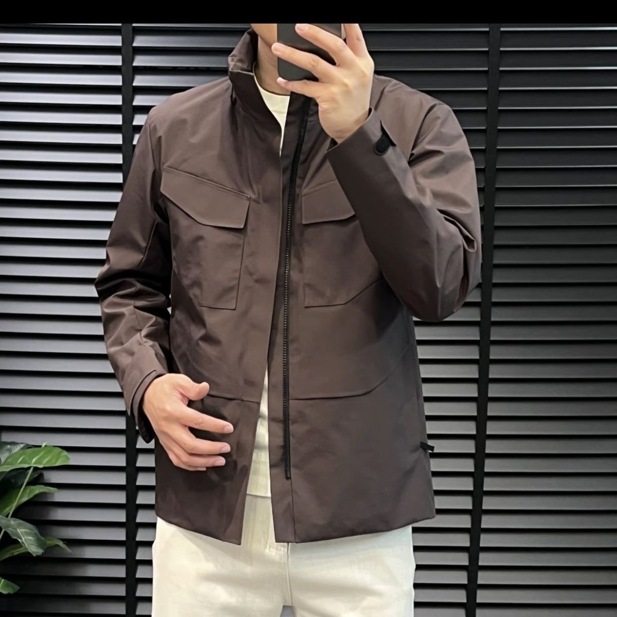 【现货】26022春秋新款男士商务休闲老钱风百搭款行政夹克外套古