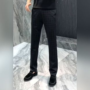 格子修身 商务休闲小脚裤 2165秋冬男士 弹力百搭帅气免烫 现货