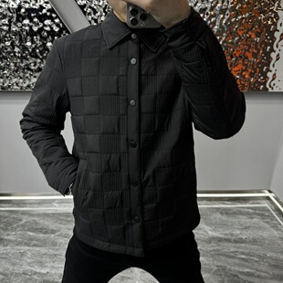 修身 翻领薄棉夹克外套时尚 1363男士 轻薄保暖棉服潮流 现货