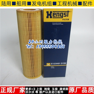 原装Hengst机油滤芯E123H01D194替斯堪尼亚卡车机油滤清器2037556