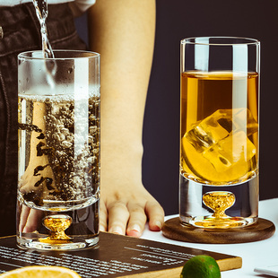 家用轻奢泡茶杯绿茶杯办R公室客厅喝水杯. 优选水晶玻璃杯套装