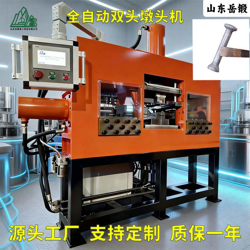 全自动双头热墩机中频加热锻打成型法兰轴台阶轴加工模具齐全配套