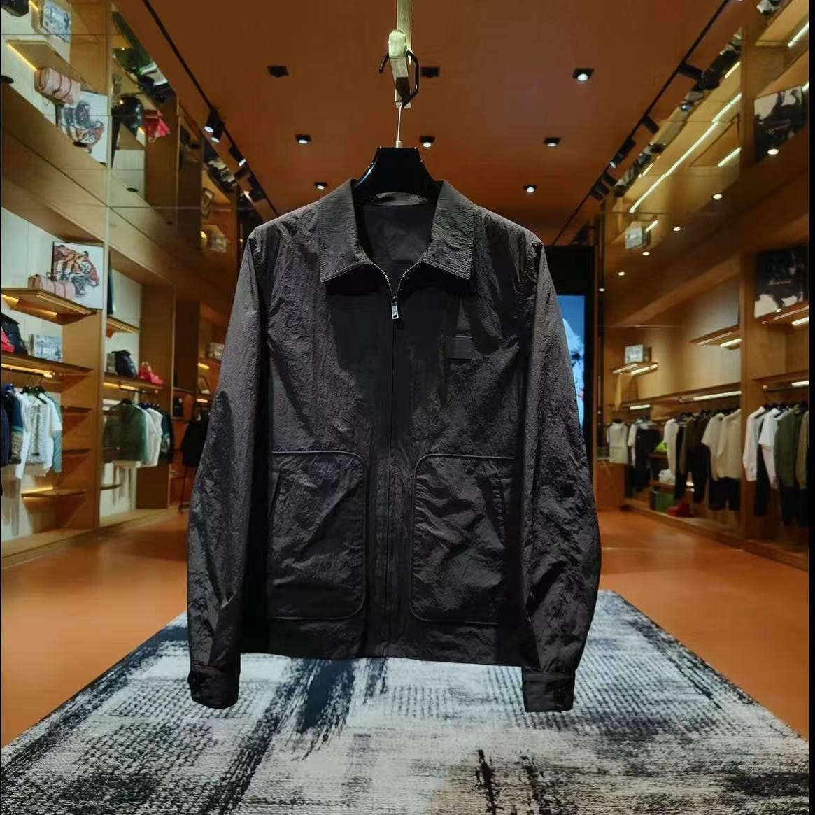 春秋季新款男士高品质翻领夹克时尚潮流百搭工装轻奢气质休闲外套