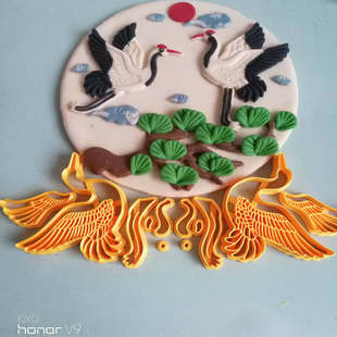 仿真新款松鹤延年造型模具仙鹤模具花饽饽造型DIY轻黏土造型模具