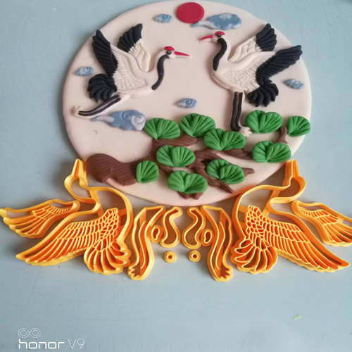 仿真新款松鹤延年造型模具仙鹤模具花饽饽造型DIY轻黏土造型模具