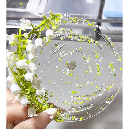 水波纹谷美吧唧托痛包diy材料58mm75mm高颜值磁吸薄荷绿色吧唧托