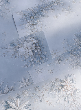 白色背景纸大尺寸复古雪景雪花冬日雪景背景纸a4蓝色素材纸ins风