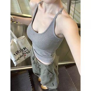 150cm小个子简约小众设计吊带背心收腰显瘦内搭纯欲上衣xxs码 夏季