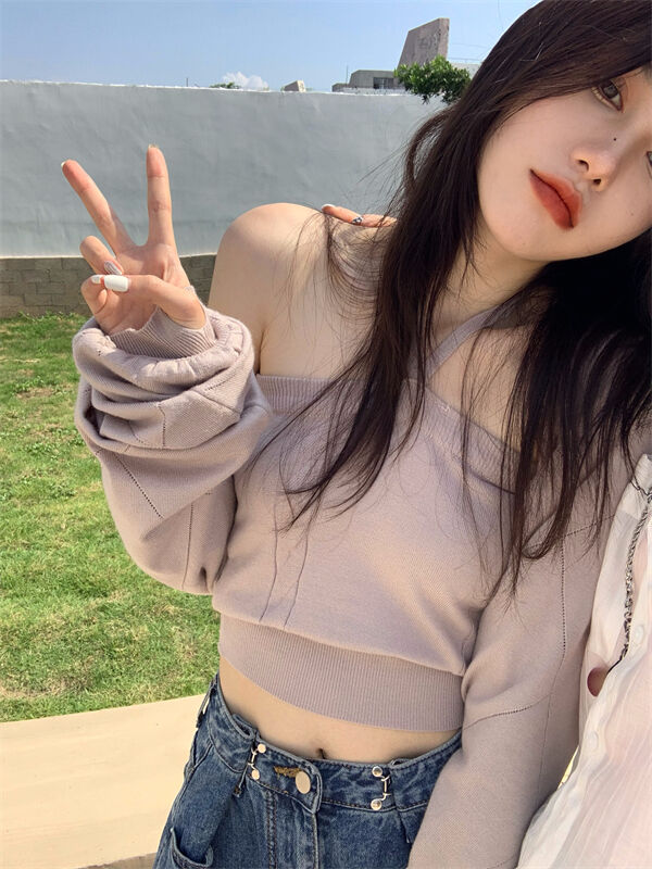 挂脖吊带披肩开衫加小码两件套