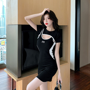 连衣裙女绣花针织包臀裙女加小码 短袖 xxs 150cm矮小个子夏修身 145