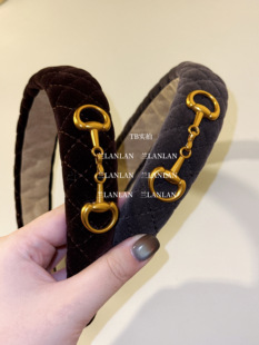 【兰LANLAN】贵妇气质丝绒金扣发箍高级感复古细发箍女发捆头发饰