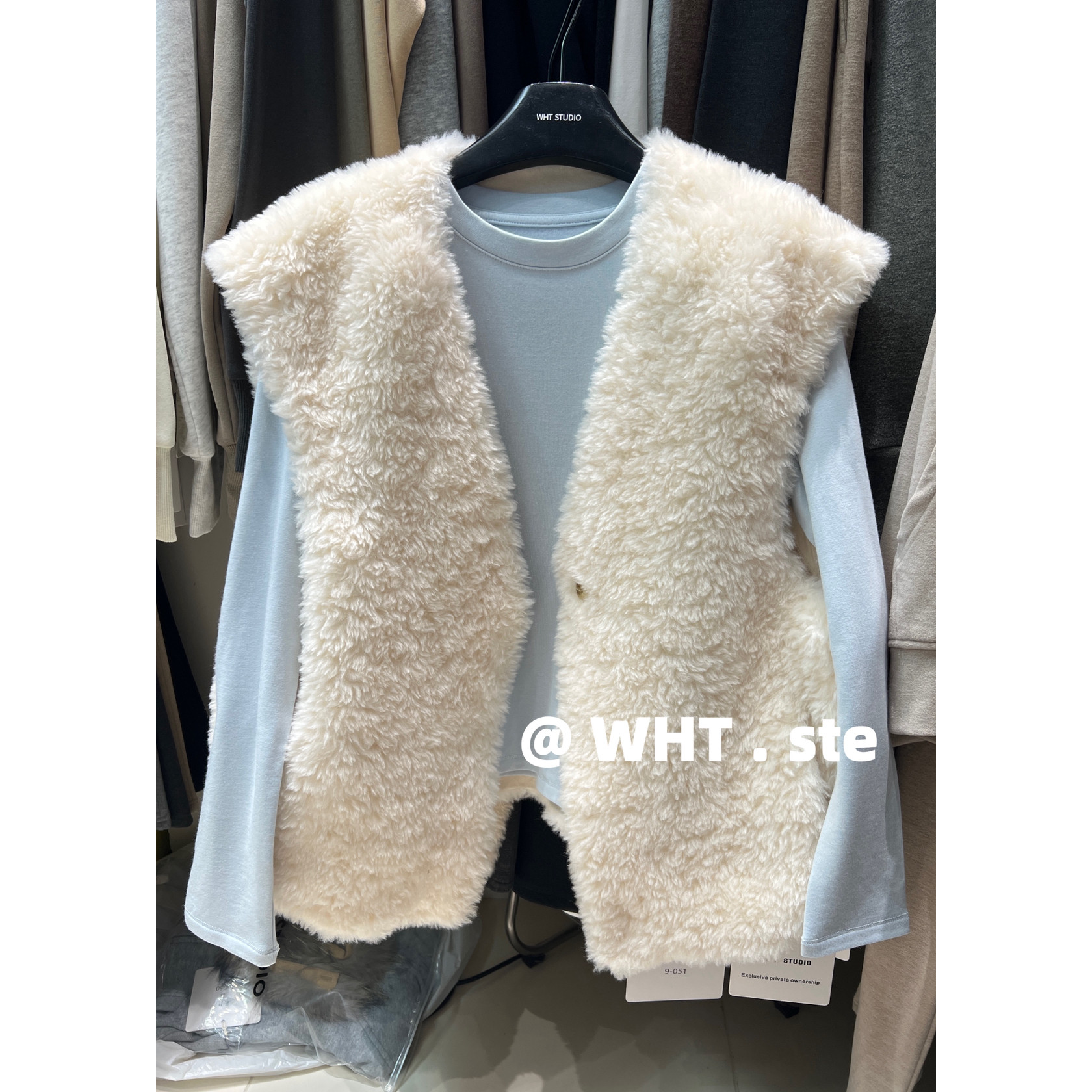 v领毛毛加厚马甲外套女百搭