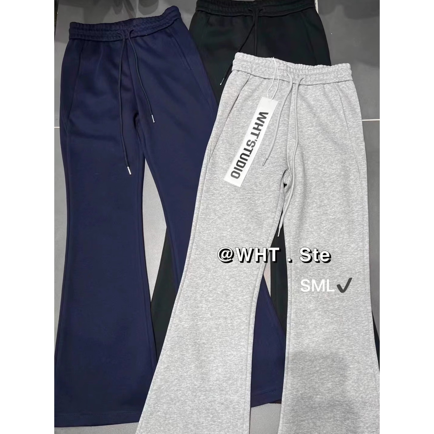 韩系净版加厚系带微喇休闲裤