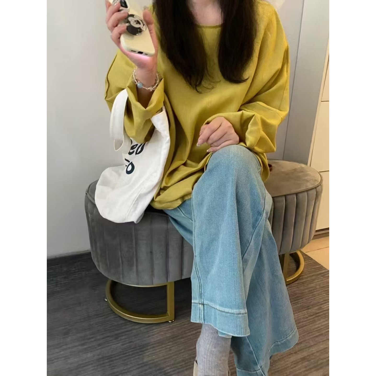 净版纯色亚麻长袖小衫