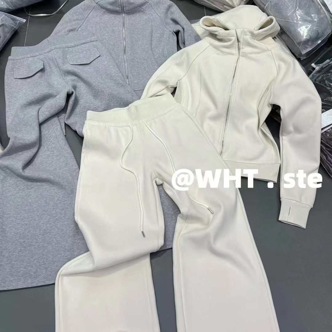 加绒长袖卫衣外套+阔腿休闲裤