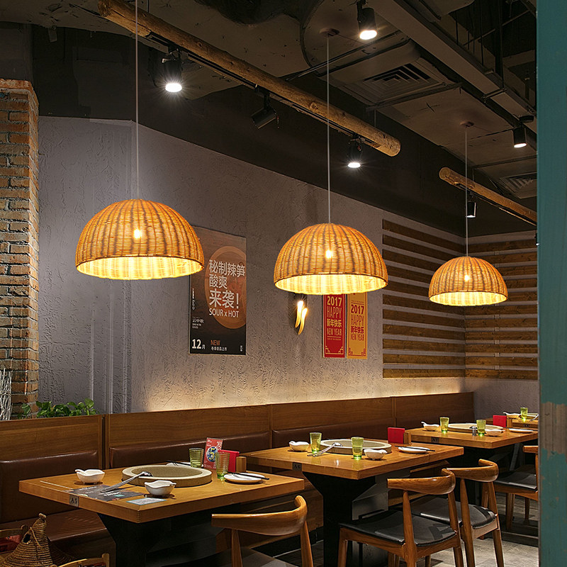 日式餐饮吊灯田园风餐厅饭店火锅店禅意茶室民宿手工编织藤艺灯具,家装灯饰光源,酒店/宴会厅/餐饮吊灯,淘宝优惠券,粉丝福利购,淘宝优惠卷