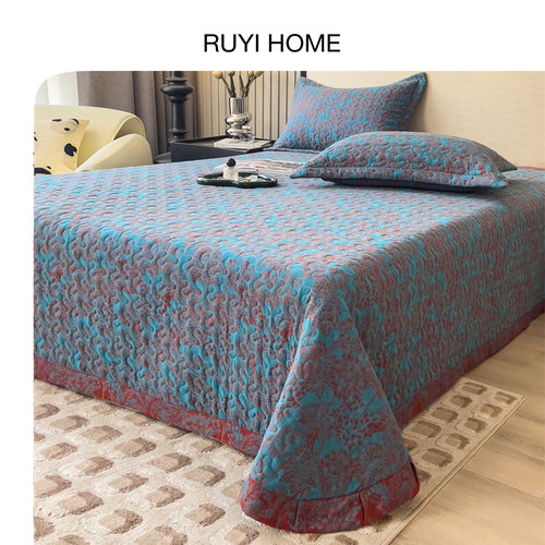 如奕可机洗纯棉双层纱布床盖