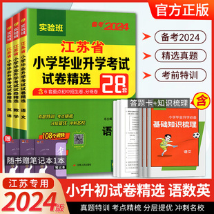 小升初2024江苏省小学毕业升初中考试卷精选28套卷语文数学英语2023春雨六年级下升学考试系统总复习资料辅导书苏教版 真题卷必刷题