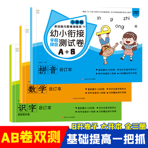 幼小衔接测试卷学前班试卷教材全套每日一练语文拼音数学思维练习题入学准备大练习幼儿园大班升一年级幼升小衔接练习册一日一练