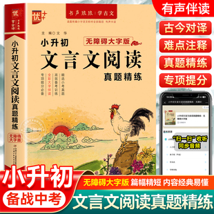 小升初文言文阅读 名师有声领读 真题精炼文言文启蒙读本文言文阅读与训练 无障碍大字版 精美插图激发兴趣 专项提分高效备考 优