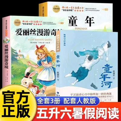 2025暑假万物复五升六年级书童年精编插图版高尔基著爱丽丝漫游奇境刘易斯卡罗尔童年河赵丽宏著5升6年级上册