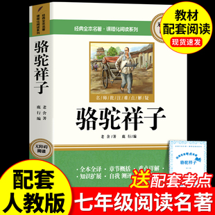 老舍7年级初中生二语文书目完整版 海底两万里名著配套人教版 未删减 七年级上下册必读课外书籍和钢铁是怎样炼成 骆驼祥子原著正版